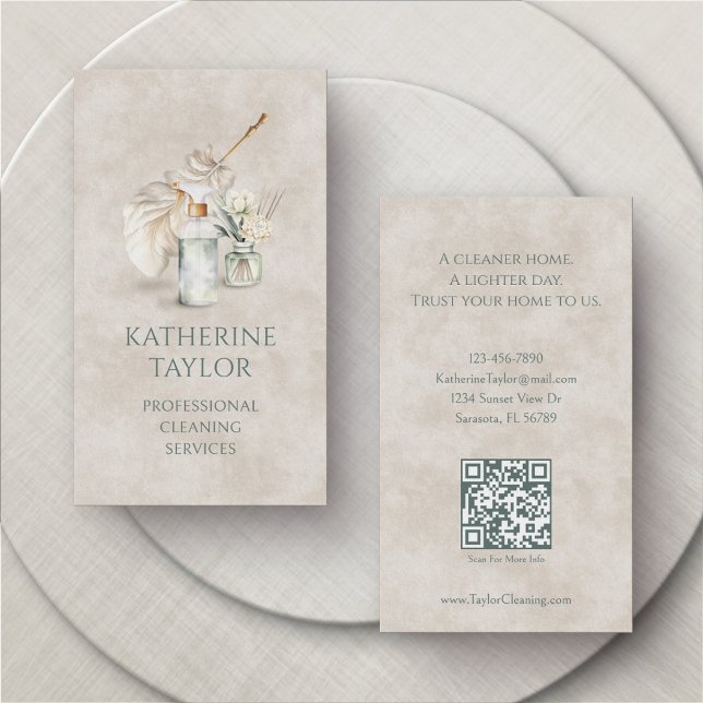 Carte De Visite Entretien Ménager Professionnel (Créateur téléchargé)