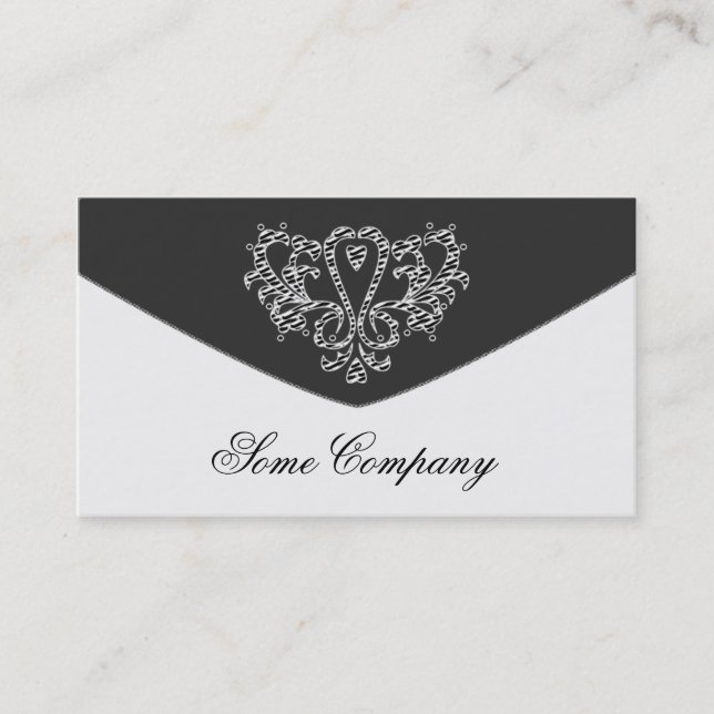 Carte De Visite Enveloppe Damas Noir Et Blanc (Devant)