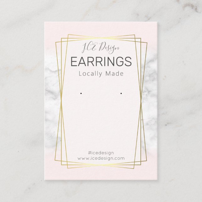 Carte De Visite Enveloppe d'écran en or rose marbre Écran (Devant)