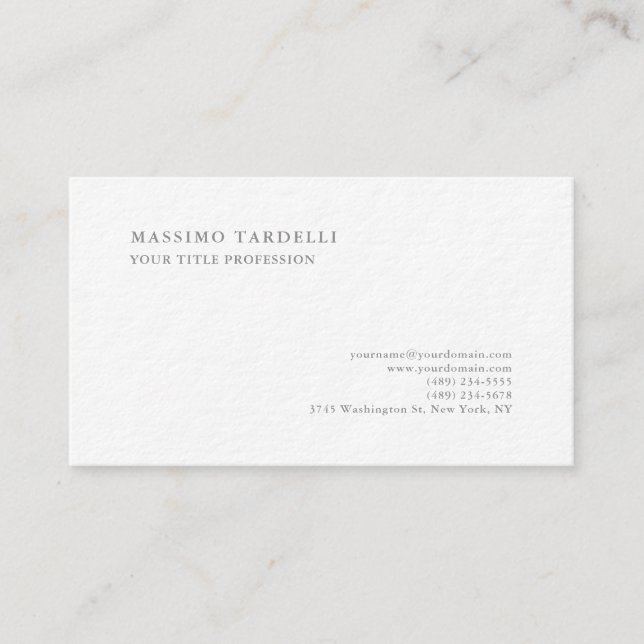 Carte De Visite Épais Luxueux Classique Simple Professionnel (Devant)
