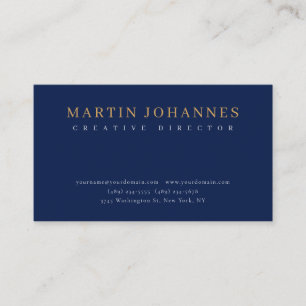 Carte De Visite Épais Luxueux Élégant Professionnel Bleu Foncé Uni