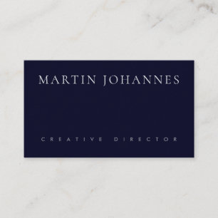 Carte De Visite Épais Luxueux Élégant Professionnel Noir Bleu Uni