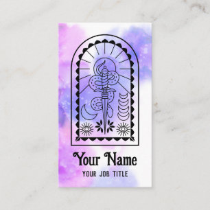 Carte De Visite Épée de serpent mystique Lune Sorcière spirituelle