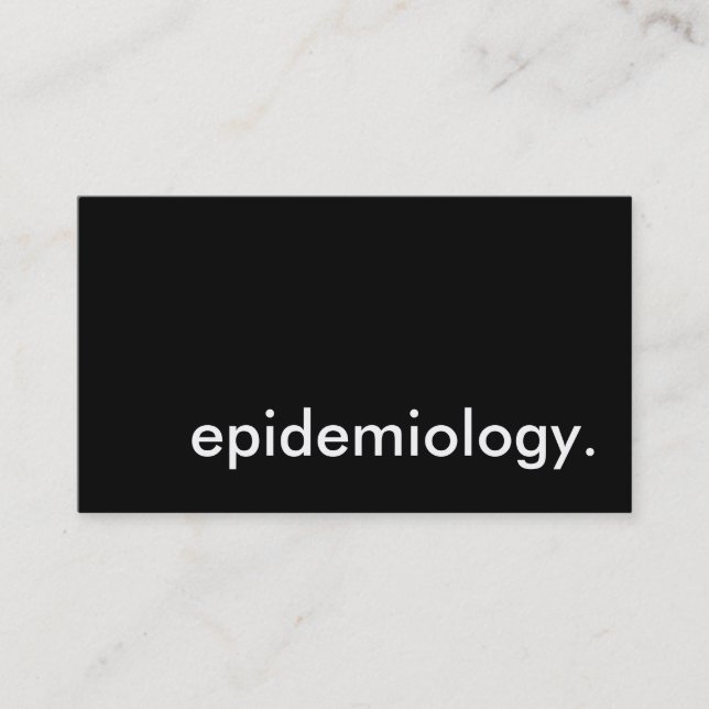 Carte De Visite épidémiologie. (Devant)