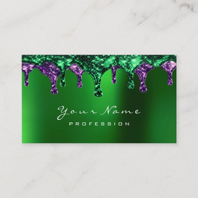 Carte De Visite Épilation de cire Dépilation ongles Plum vert Viol (Devant)