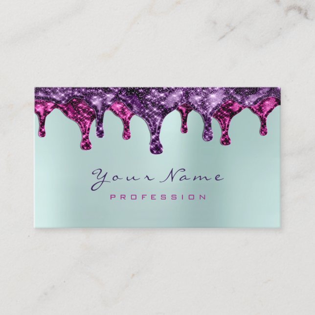 Carte De Visite Épilation de cire Dépilation rose Violet rose Aqua (Devant)