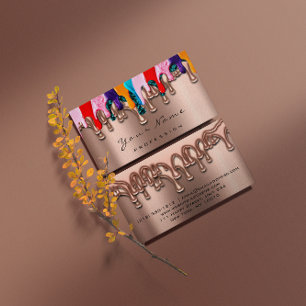 Carte De Visite Épilation de cire Rose de gouttes de studio d'arti