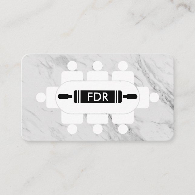 Carte De Visite Épingle à rouleaux de table assise du chef personn (Devant)