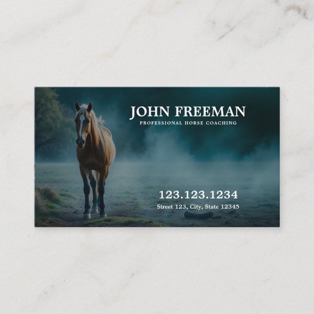 Carte De Visite Equine d'entraînement du cheval du matin (Devant)