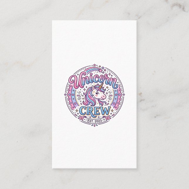 Carte De Visite Équipage de licorne impression ludique à la demand (Devant)