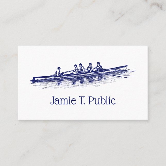 Carte De Visite Équipe de rameurs de l'équipage de rame bleu Sport (Devant)
