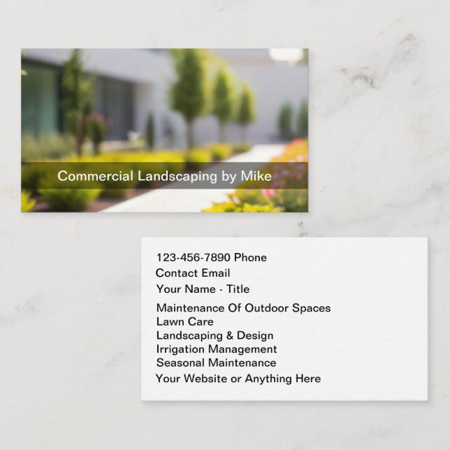 Carte De Visite Équipe de services d'aménagement paysager commerci (Devant / Derrière)