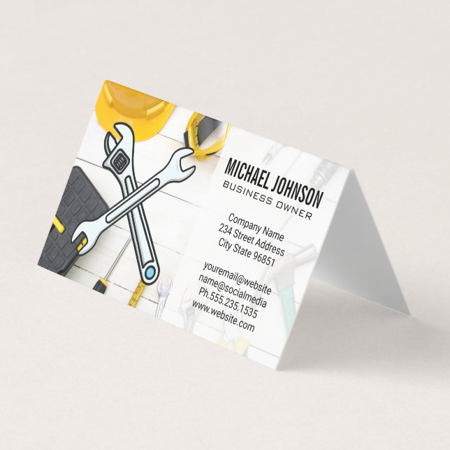 Carte De Visite Équipement de construction | Outils à main pour ré (Devant)