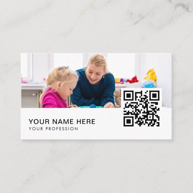 Carte De Visite ergothérapeute pour enfants Code QR (Devant)