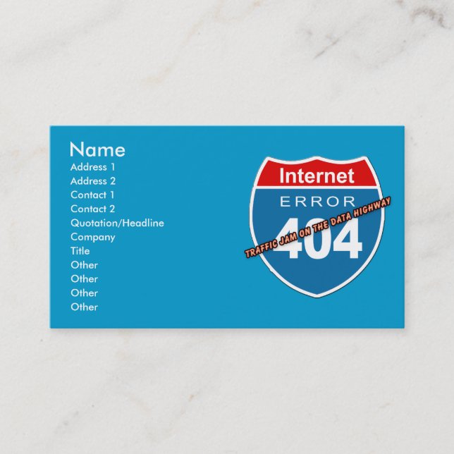 Carte De Visite Erreur Internet 404 (Devant)