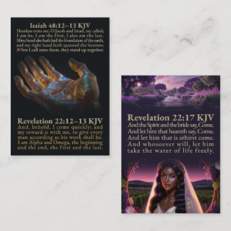 Carte De Visite Ésaïe 48:12-13, et Apocalypse 22:12-13, 17 Louis S