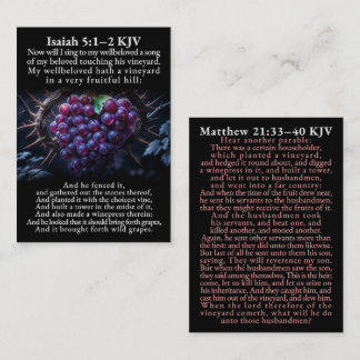 Carte De Visite Ésaïe 5:1–2 et Matthieu 21:33–40 Louis Segond Boît