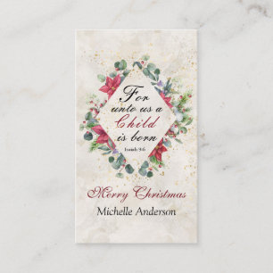 Carte De Visite Ésaïe 9:6 Car pour nous un enfant naît, Noël