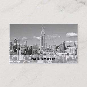 Carte De Visite ESB NYC Skyline Clouds Puffy BW