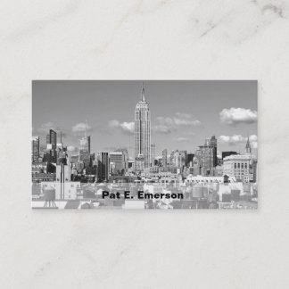 Carte De Visite ESB NYC Skyline Clouds Puffy BW