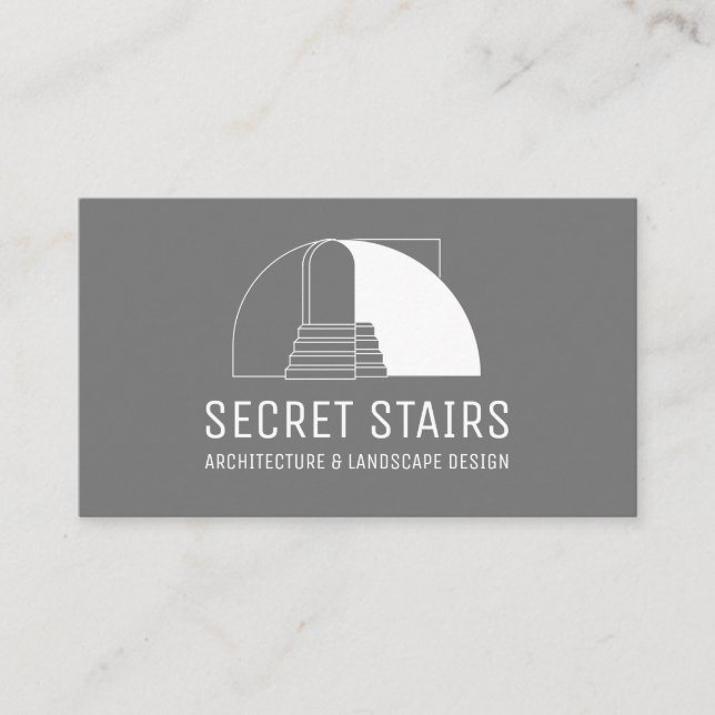 Carte De Visite Escaliers minimalistes gris (Devant)