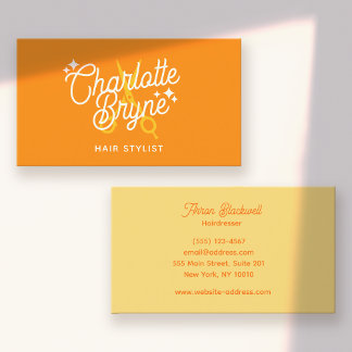 Carte De Visite Escaliers Retro Happy Orange