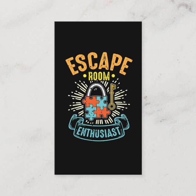 Carte De Visite Escape Room Enthousiaste Puzzle Game Adventure (Devant)