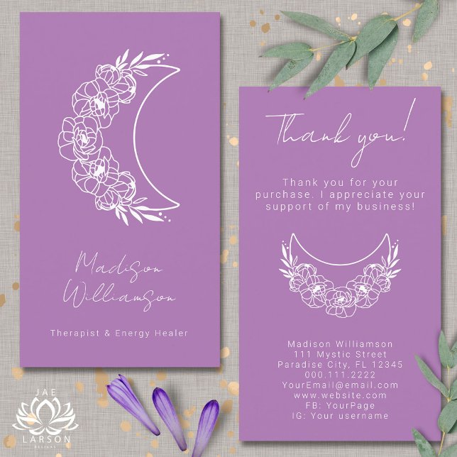 Carte De Visite Esoteric Psychic moderne Photo Merci client (Créateur téléchargé)