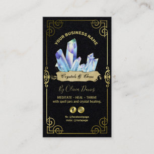 Carte de visite Esotérique Crystal Noir Bleu Et O