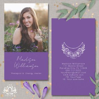 Carte De Visite Ésotérique Energie Psychique Moderne Croissant Lun