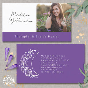 Carte De Visite Ésotérique Energie Psychique Moderne Croissant Lun