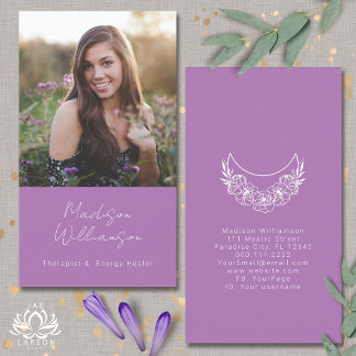 Carte De Visite Ésotérique Energie Psychique Moderne Croissant Lun