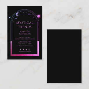 Carte De Visite Espace astronomique mystique noir violet de la Lun