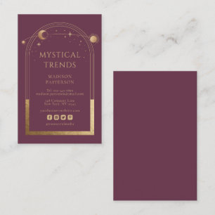 Carte De Visite Espace astronomique mystique Plum Gold Sun Moon