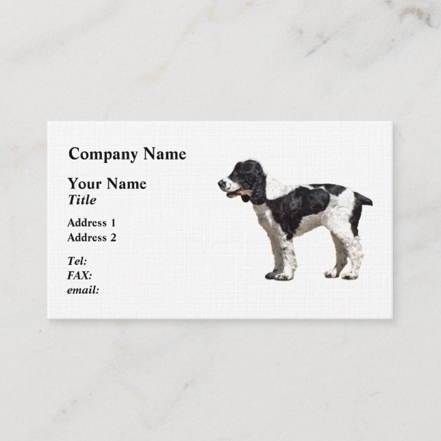 Carte De Visite Espagnol noir et blanc (Devant)