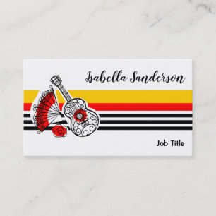 Carte De Visite Espagnol Souvenirs Classic Stripe Nom Titre