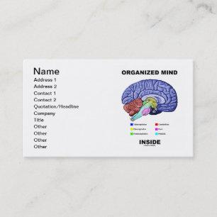 Carte De Visite Esprit Organisé à l'Intérieur (Attitude du Cerveau