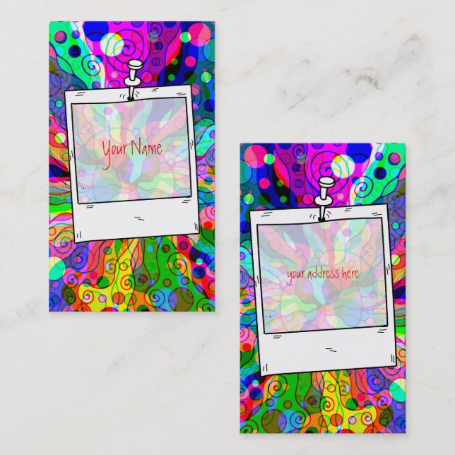 Carte De Visite Esquisse Imaginaire Art - Neon Abstrait Maj 1 (Devant / Derrière)
