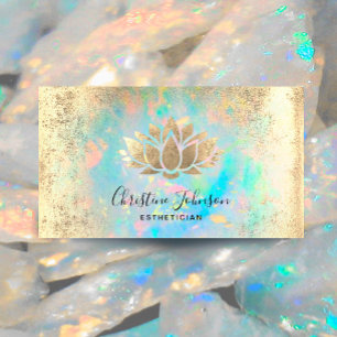 Carte De Visite esthetician faux gold foil lotus logo