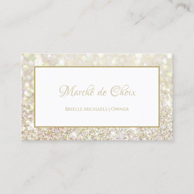 Carte De Visite Esthéticienne du Salon Gold Glitter (Devant)