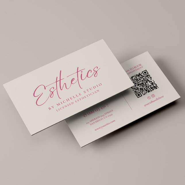 Carte De Visite Esthéticienne Élégant Sable Rose Monogramme (Esthetician Elegant Pink Sand Monogram Business Card
)
