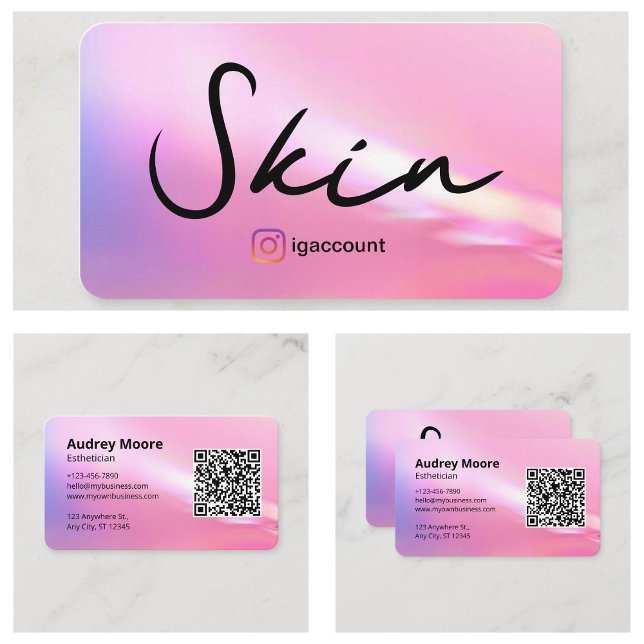 Carte De Visite Esthéticienne Maquillage de peau  (Esthetician Skin Makeup Business Card
)