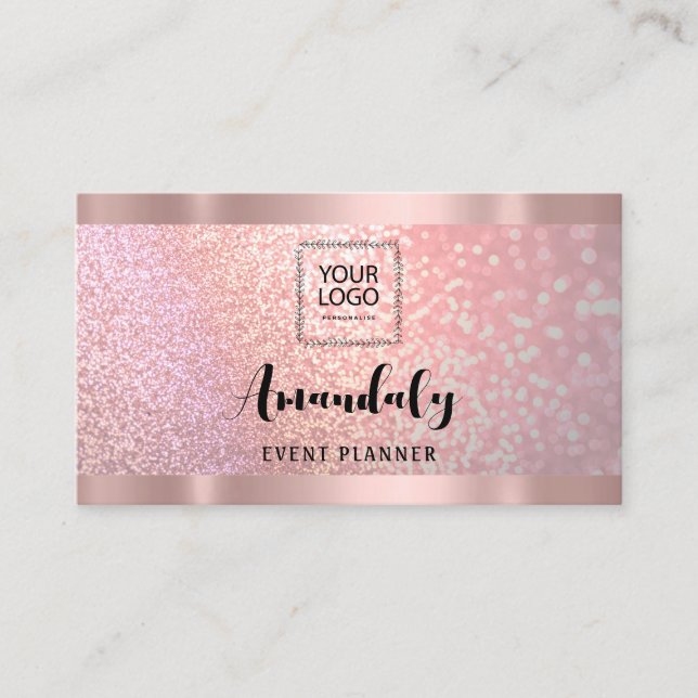 Carte De Visite Esthétique Lash Nails cheveux QR CodeLogo Rose ros (Devant)