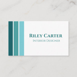 Carte De Visite Esthétique Moderne Turquoise Blanc Editable Design