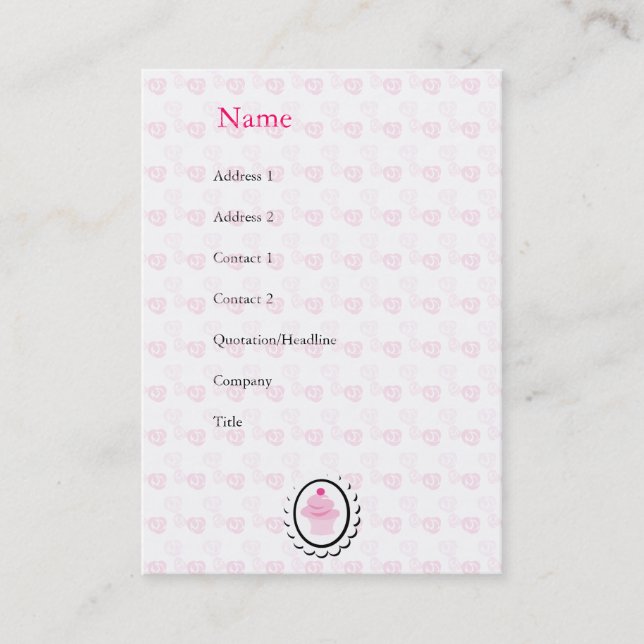 Carte De Visite Et le gâteau était rose et elle était petite (Devant)