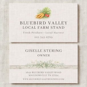 Carte De Visite Étal de ferme local Marché des agriculteurs Linge 