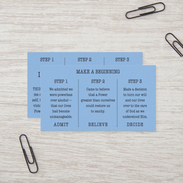 Carte de visite Étapes 1-2-3 (Devant/Arrière en situation)
