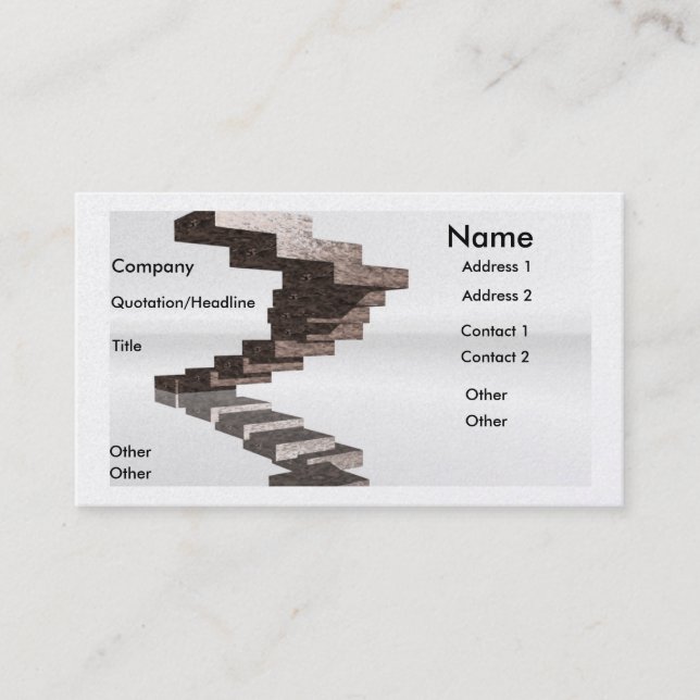 Carte De Visite Étapes au succès (Devant)