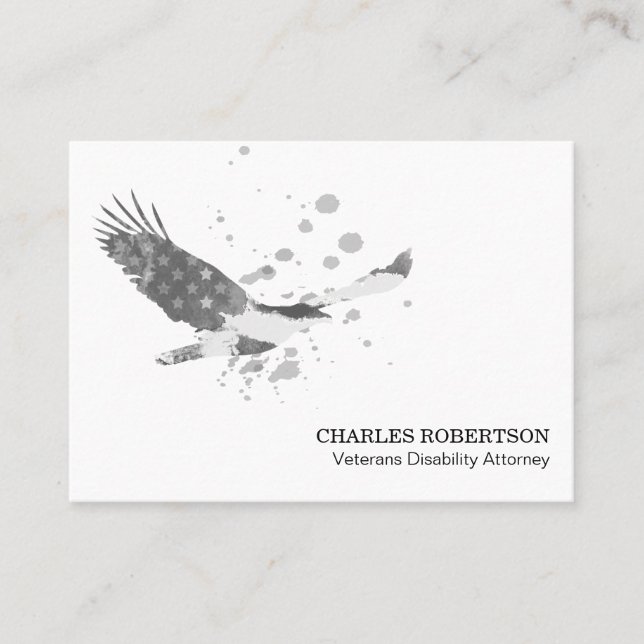 Carte De Visite ** États-Unis Drapeau American Eagle Black White S (Devant)