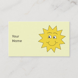 Carte De Visite Été jaune lumineux Sun. Visage de sourire